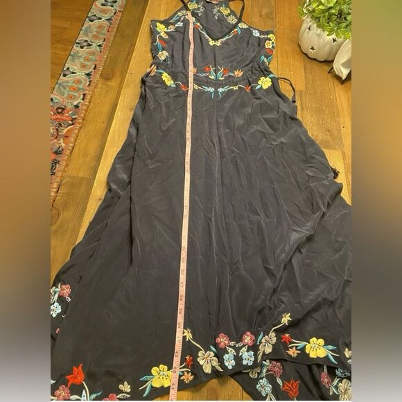 Calypso St. Barth XS Rodru floral Embroidered dress blue 100% Silk maxi - Picture 13 of 15